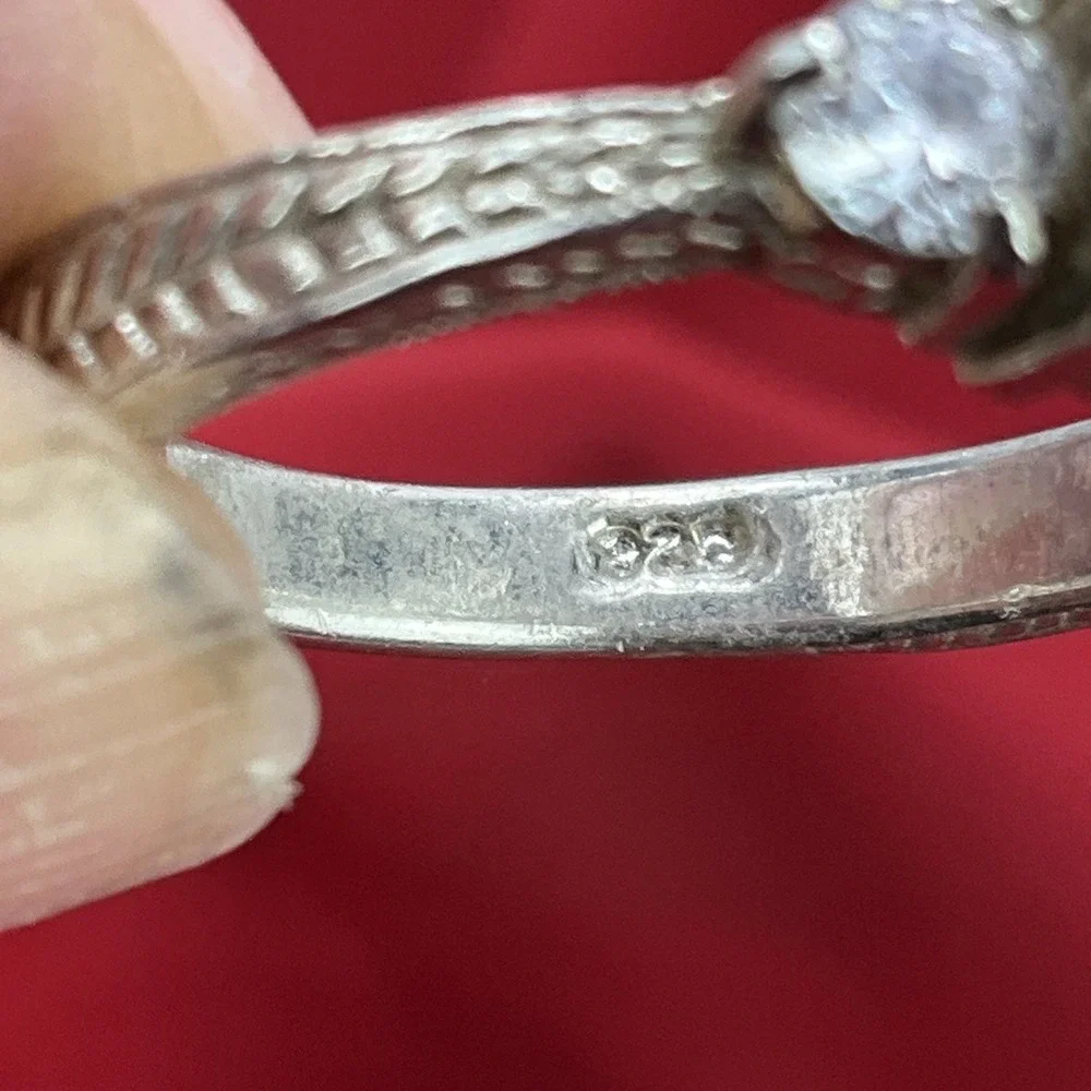 Sterling Silver‎ 925 NF With 5mm Solitaire CZ Ring Size 7.5